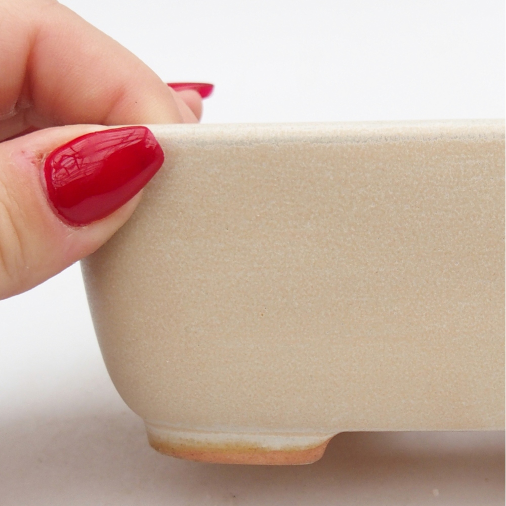 kerámia bonsai tál 12,5 x 10 x 5 cm, bézs színben