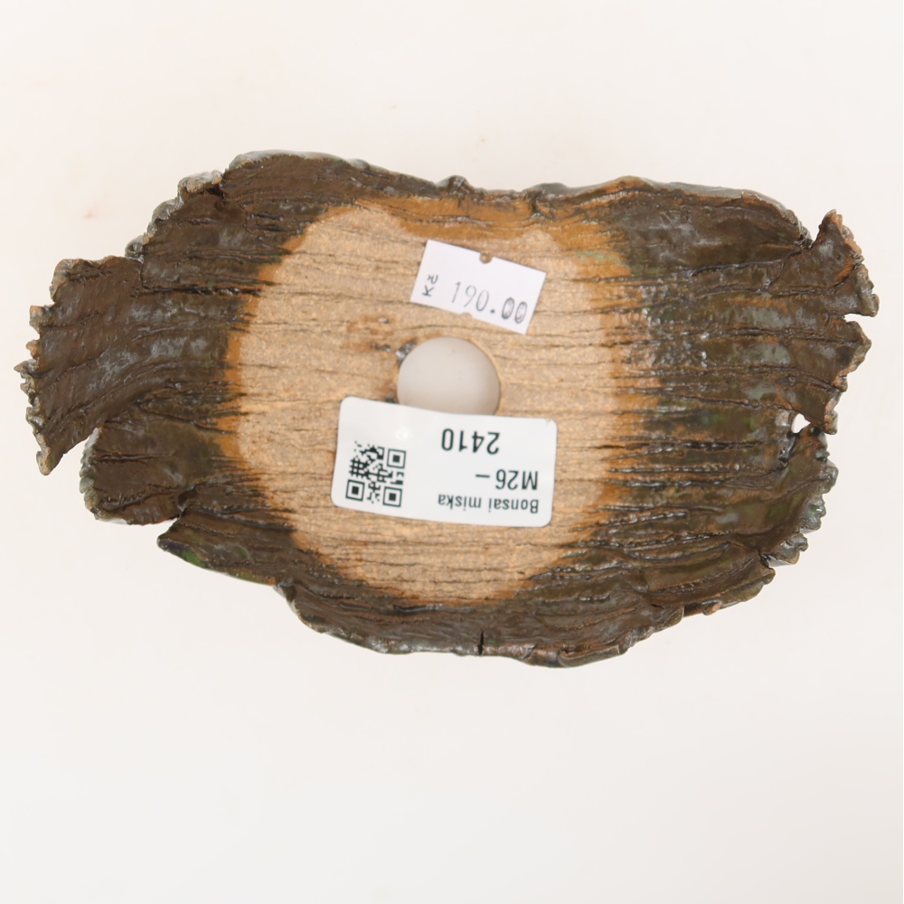 Kerámia héj  11,5 x 8 x 8 cm, szín: barnazöld