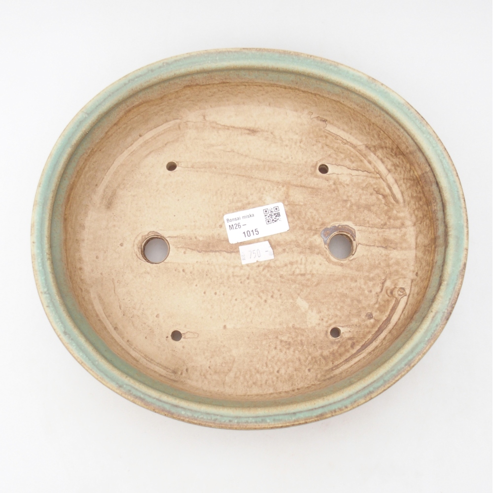 kerámia bonsai tál 26 x 23,5 x 5,5 cm, zöld
