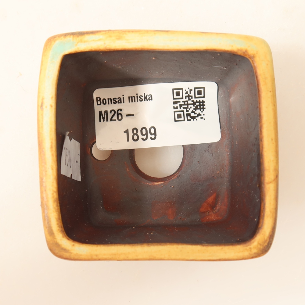 kerámia bonsai tál 6 x 6 x 4,5 cm, zöld