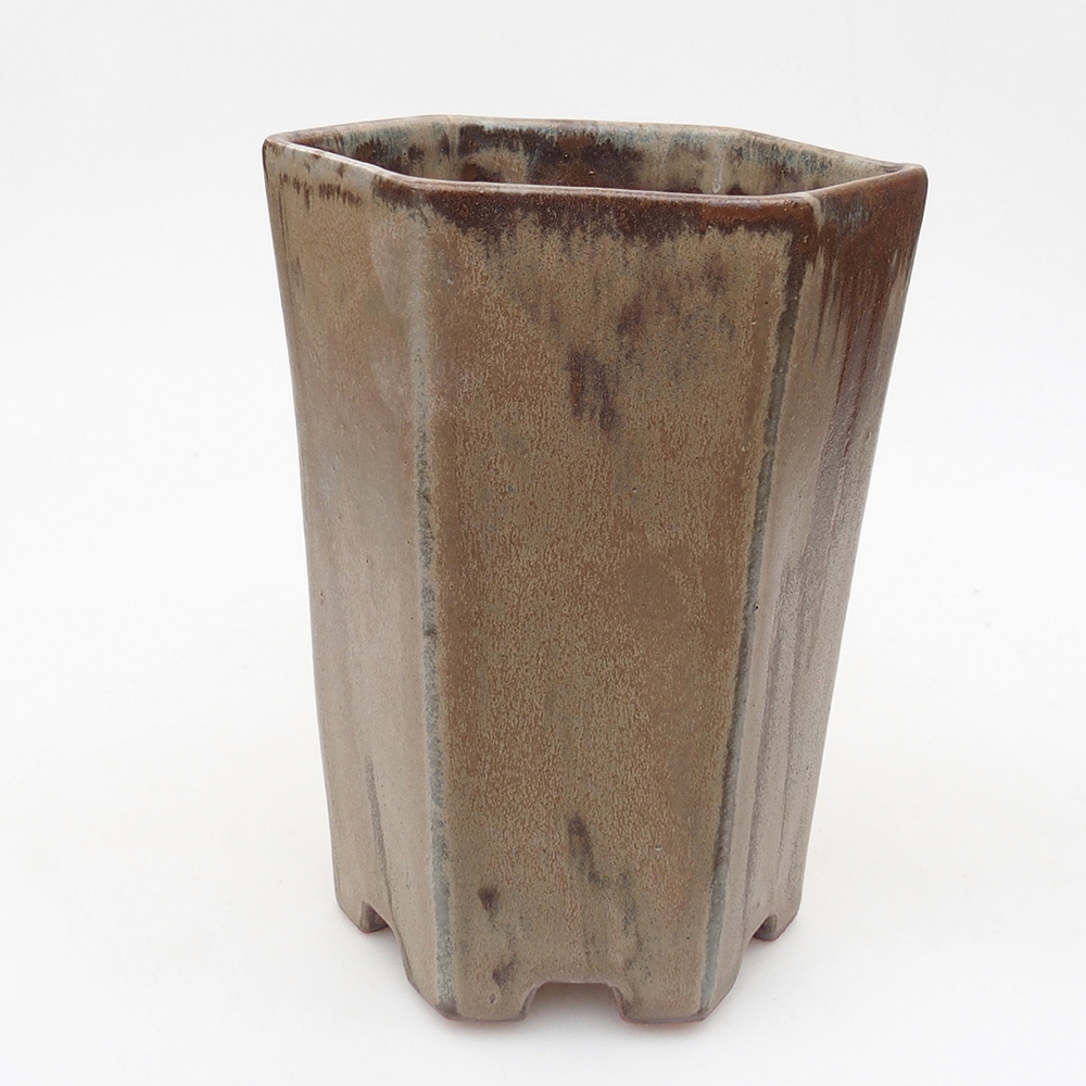 Kerámia bonsai tál 13 x 11,5 x 17 cm, szürke