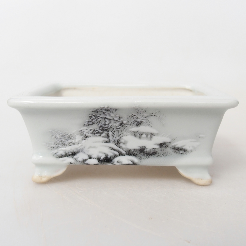 Mini bonsai tál 8 x 6 x 3 cm, fehér