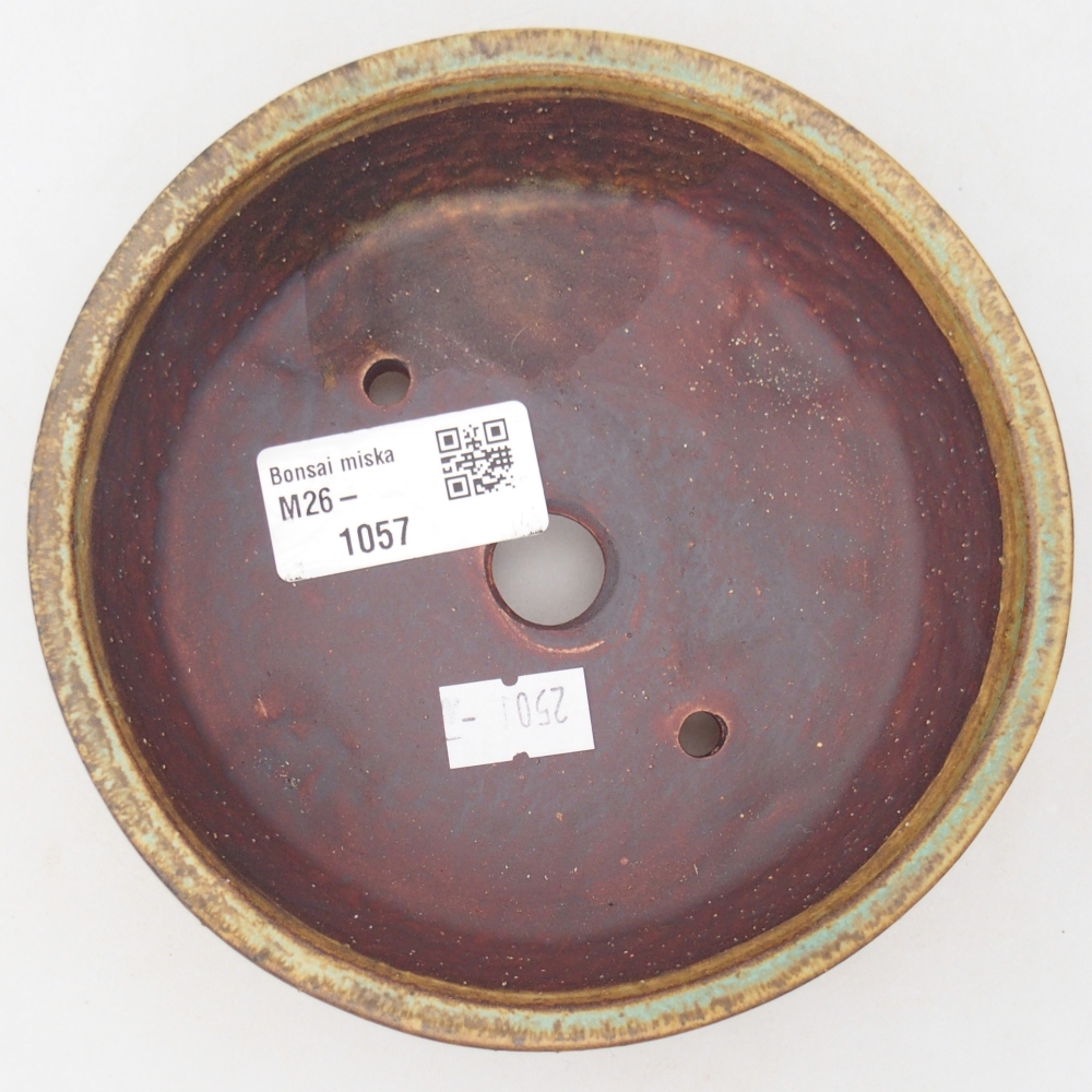 Kerámia bonsai tál 13,5 x 13,5 x 4 cm, zöld