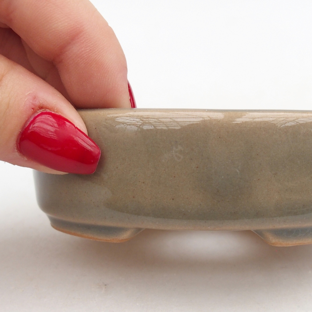 kerámia bonsai tál 9,5 x 8 x 3 cm, szürke