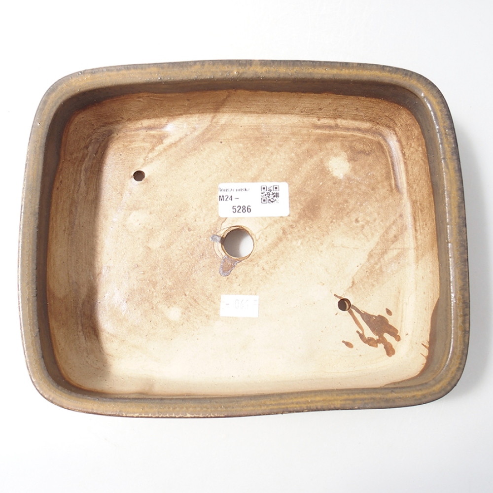 kerámia bonsai tál 22 x 19 x 5,5 cm, barna