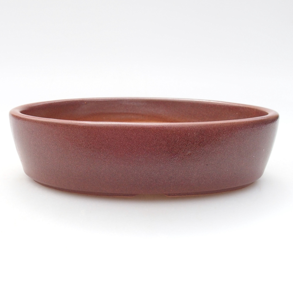 kerámia bonsai tál 16 x 11,5 x 4 cm, bordó színben