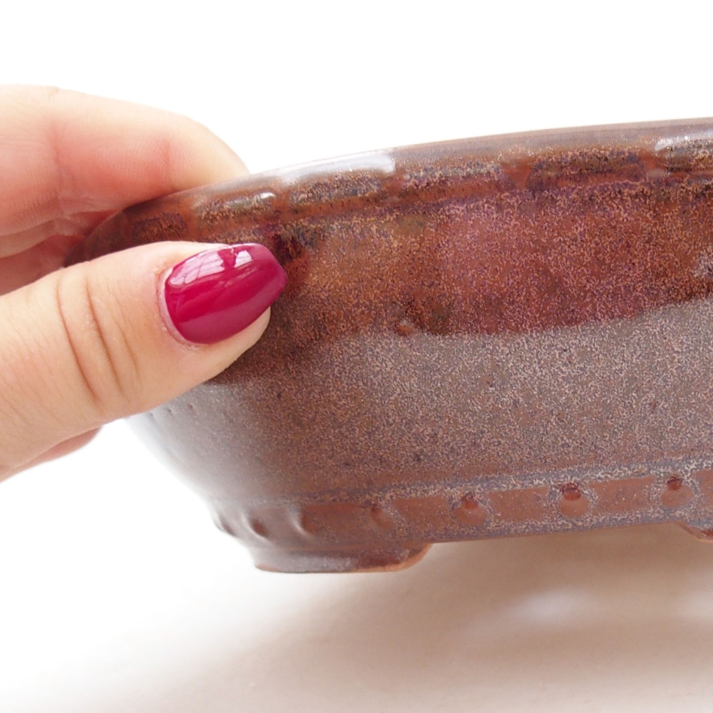 kerámia bonsai tál 17,5 x 17,5 x 5 cm, barna