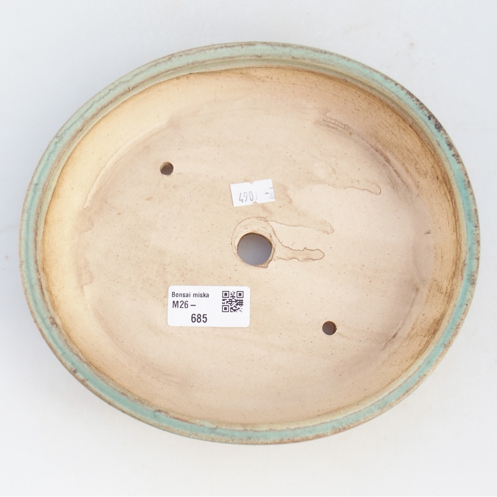 kerámia bonsai tál 21 x 19 x 4,5 cm, zöld
