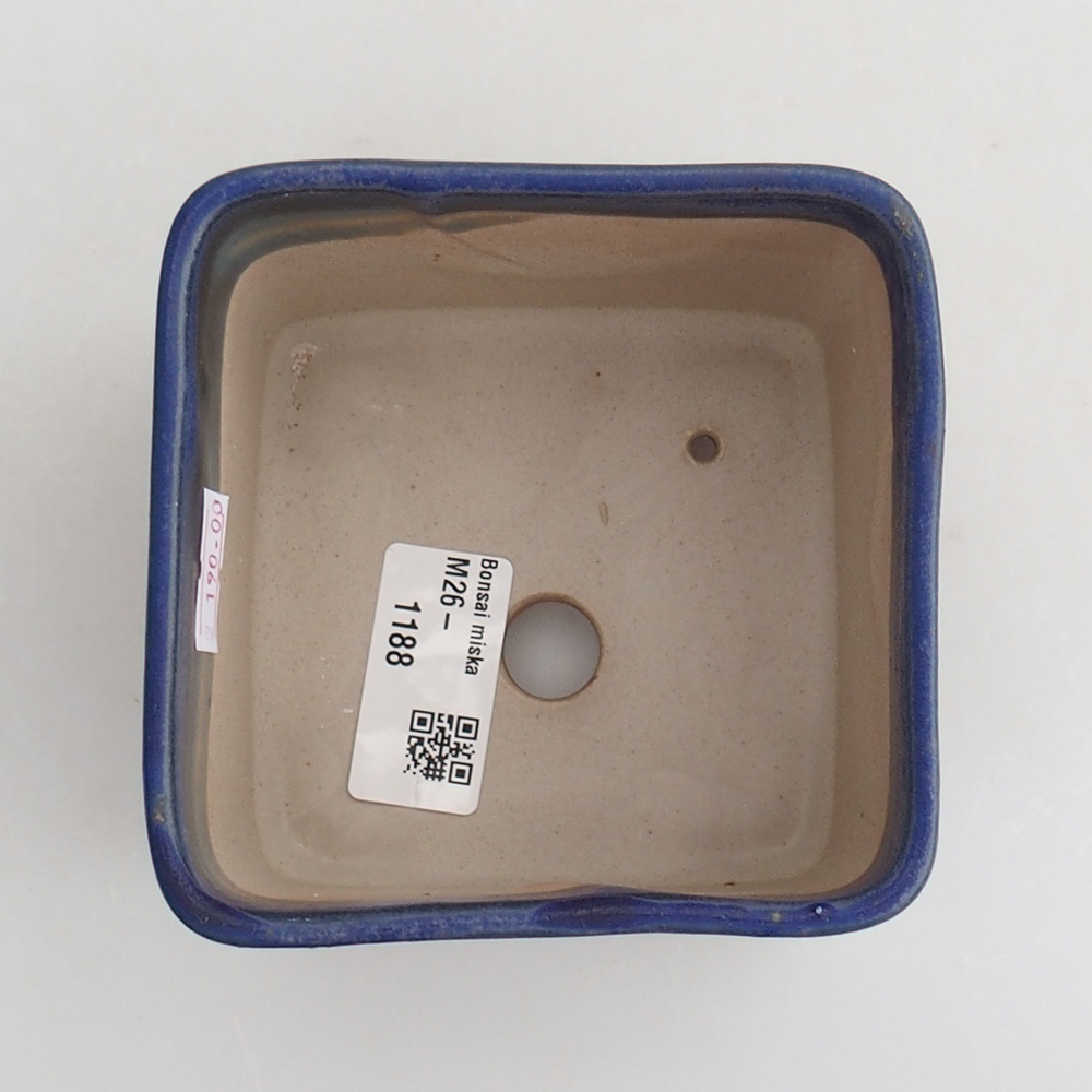 kerámia bonsai tál 10 x 10 x 8 cm, kék színben