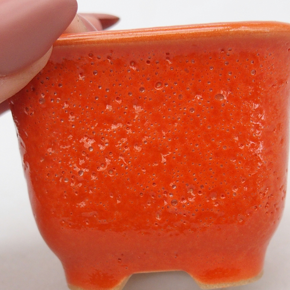 kerámia bonsai tál 6,5 x 6,5 x 5 cm, narancssárga