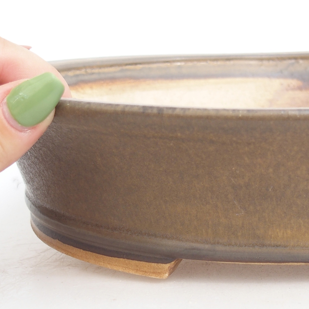 kerámia bonsai tál 28 x 25 x 6,5 cm, barna