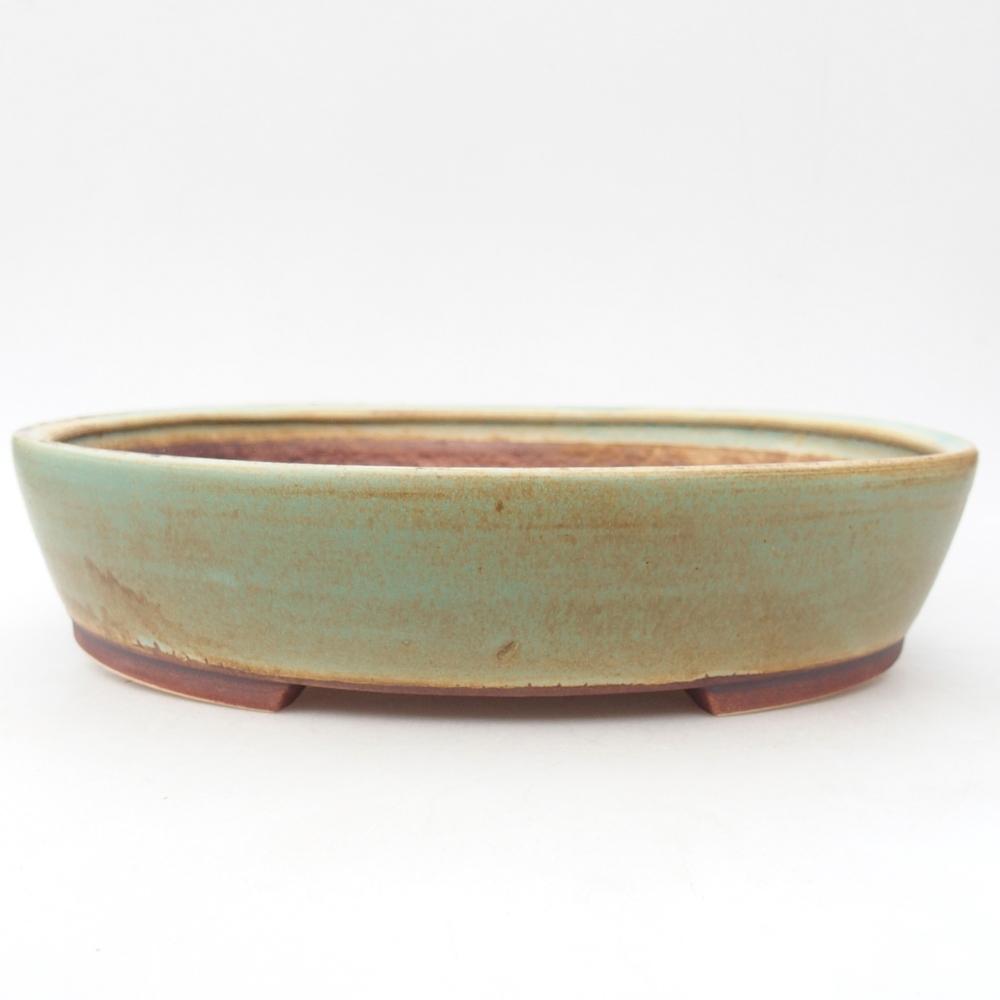 kerámia bonsai tál 28 x 24,5 x 6 cm, zöld