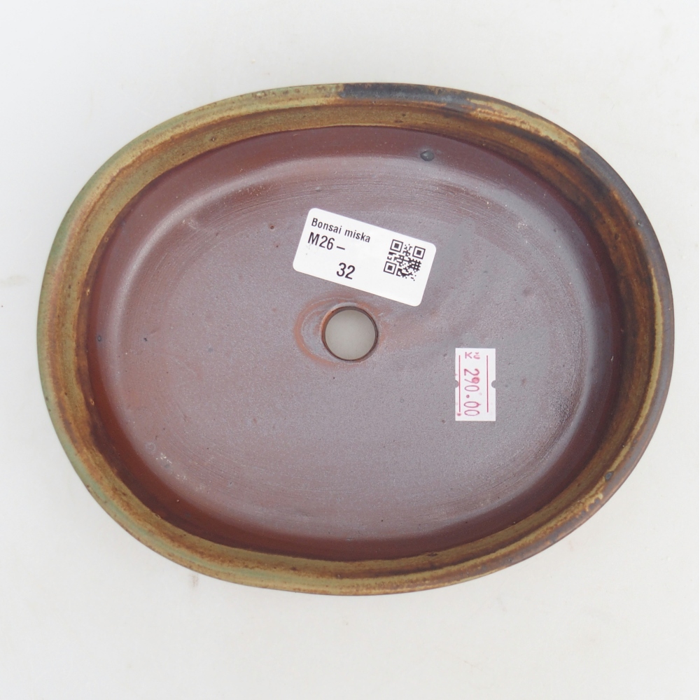 kerámia bonsai tál 17 x 14 x 4 cm, zöld