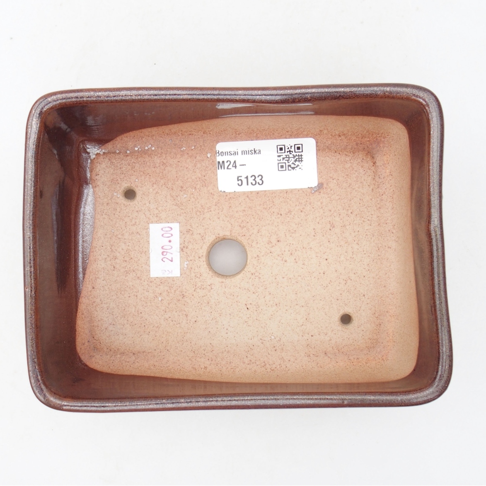 kerámia bonsai tál 15 x 11 x 5,5 cm, barna