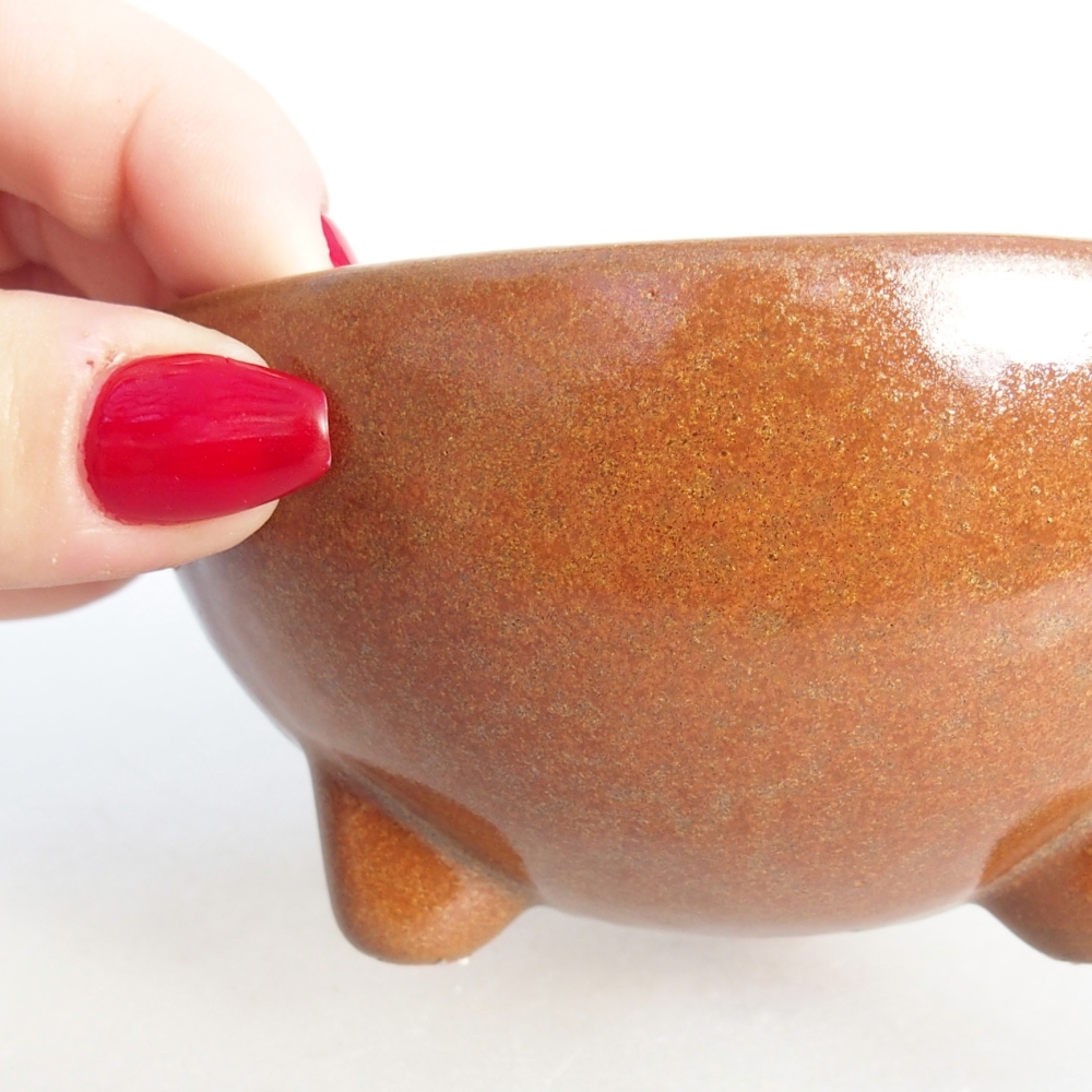 kerámia bonsai tál 10 x 10 x 5 cm, barna