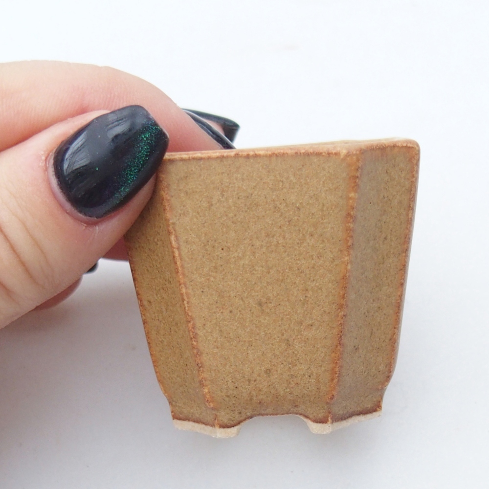 Mini bonsai tál 4,5 x 4,5 x 4 cm, barna