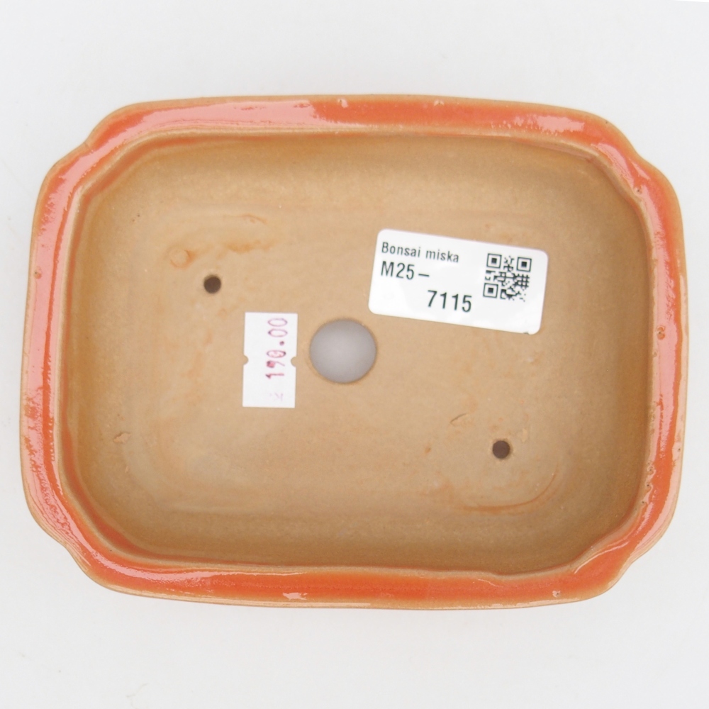 Kerámia bonsai tál 14 x 11 x 4 cm, narancssárga