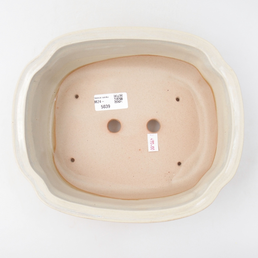 kerámia bonsai tál 24,5 x 21 x 7 cm, bézs színben