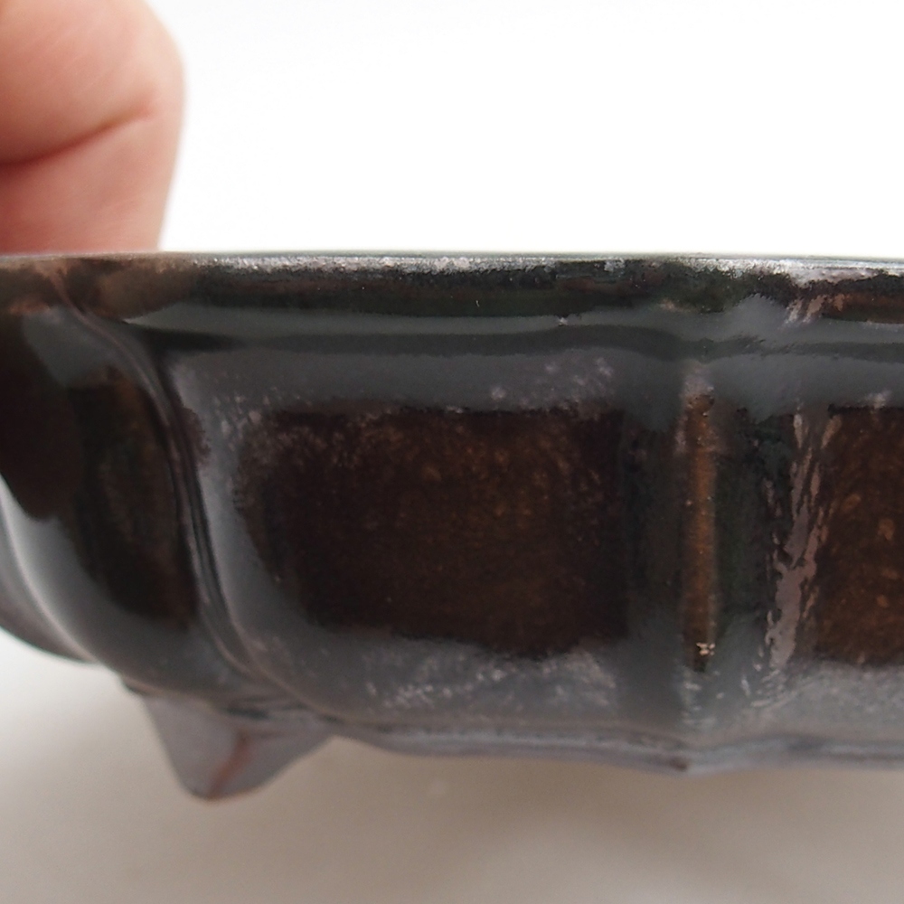 kerámia bonsai tál 18 x 18 x 4,5 cm, zöld