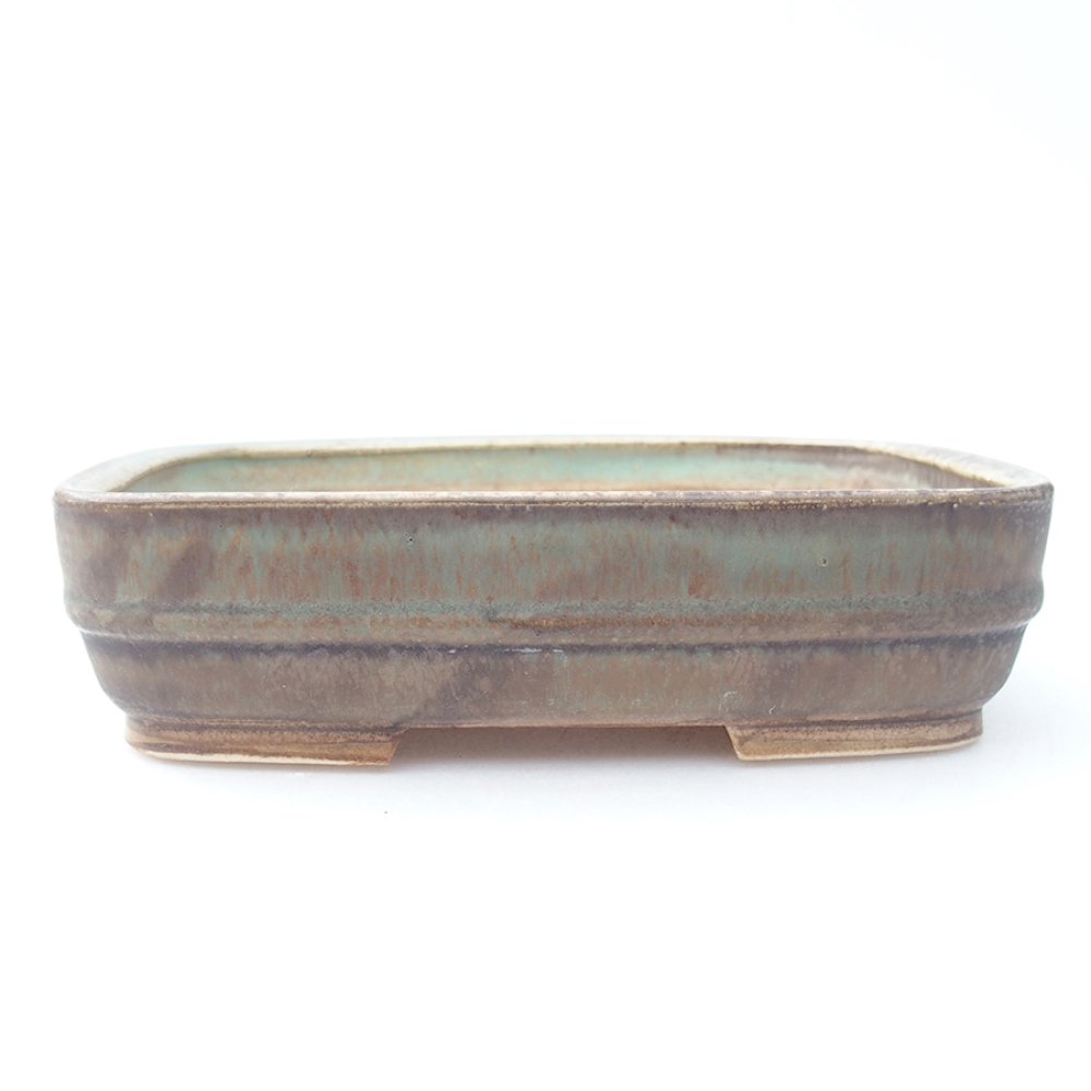 Kerámia bonsai tál 17,5 x 14 x 4,5 cm, zöld