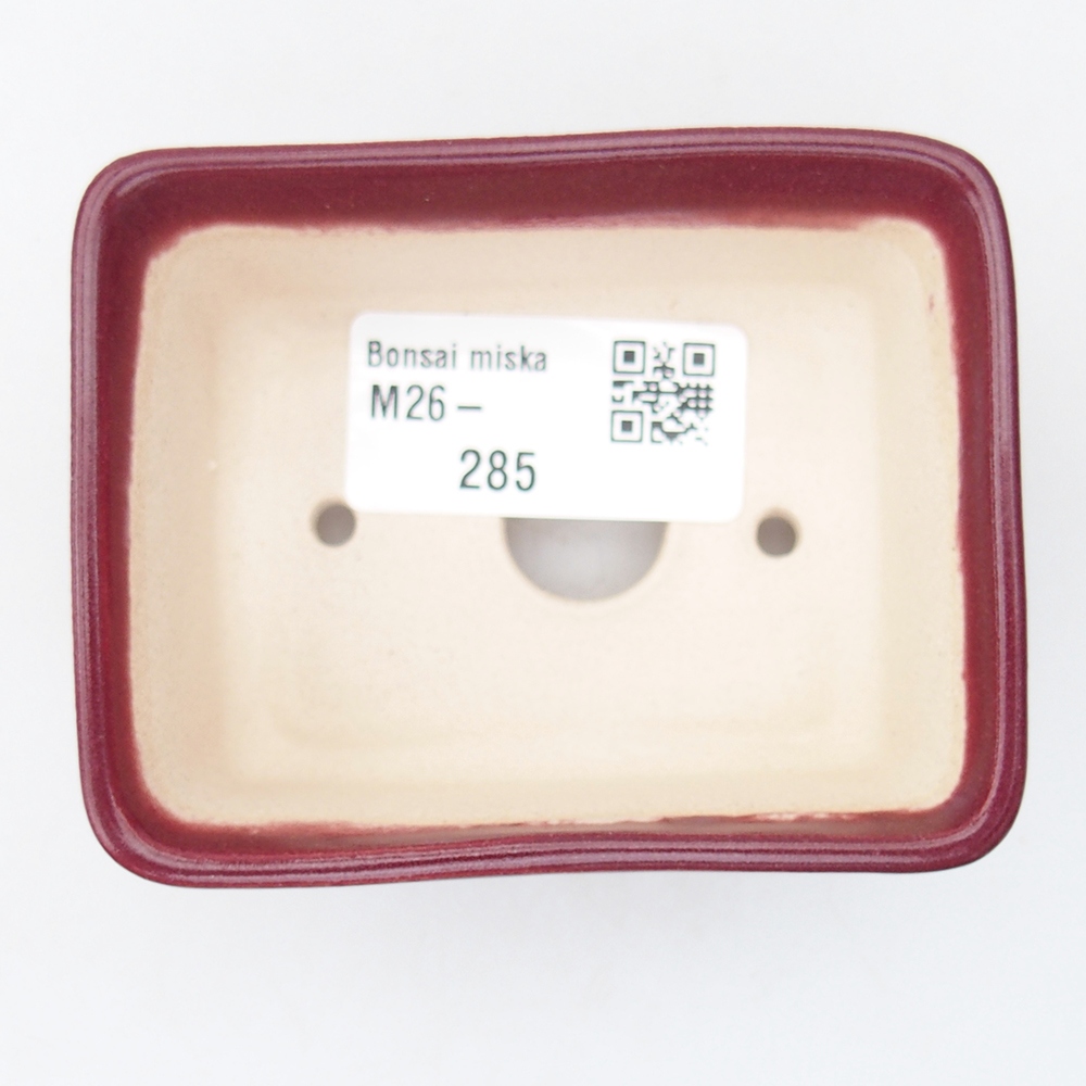 Mini bonsai tál 8 x 6,5 x 3,5 cm, bordó színű