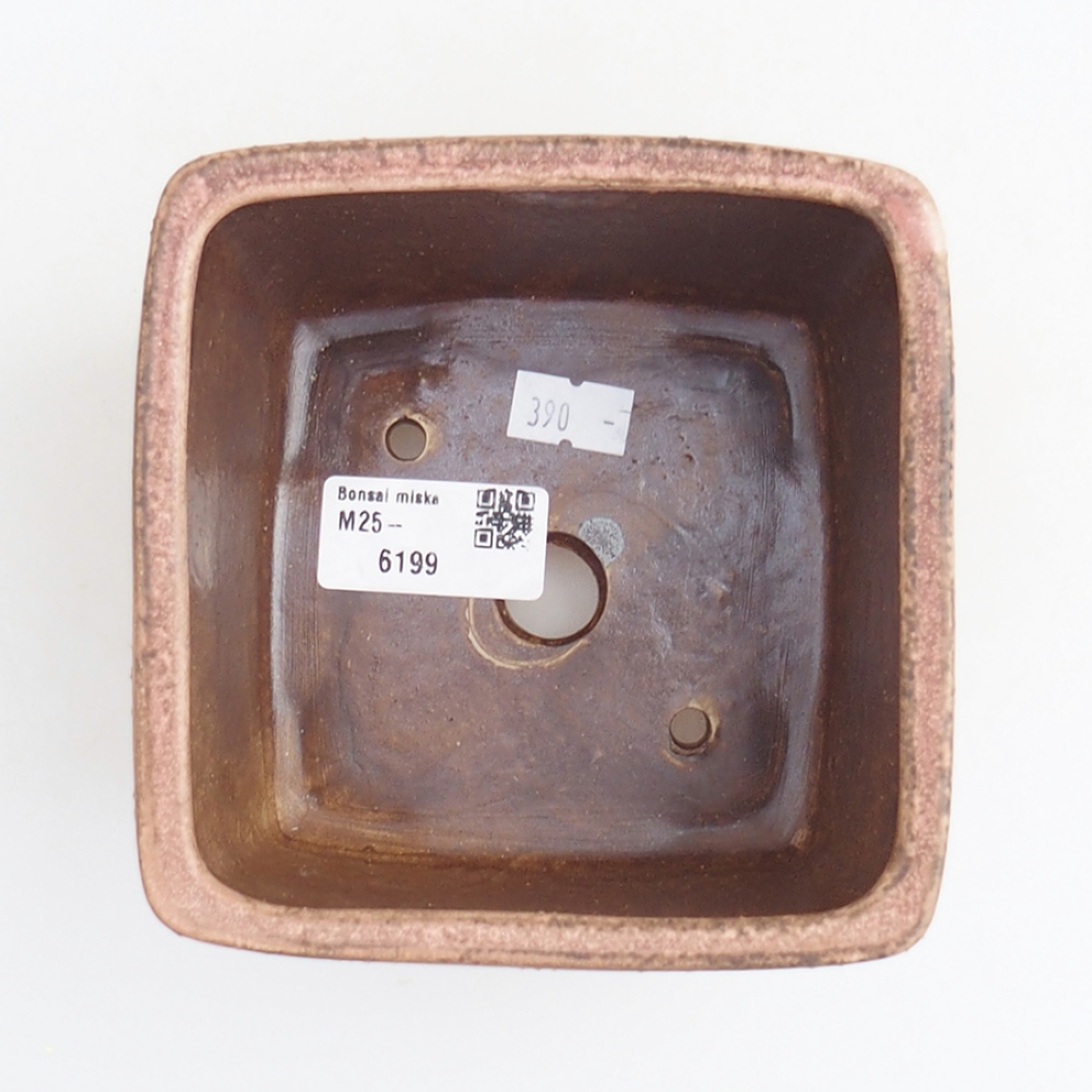 kerámia bonsai tál 10,5 x 10,5 x 7 cm, rózsaszínű