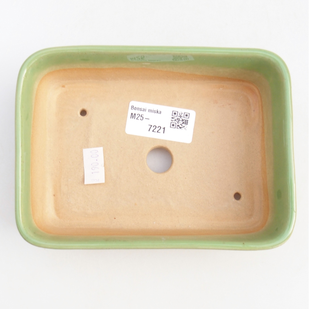 Kerámia bonsai tál 14,5 x 10,5 x 4,5 cm, zöld