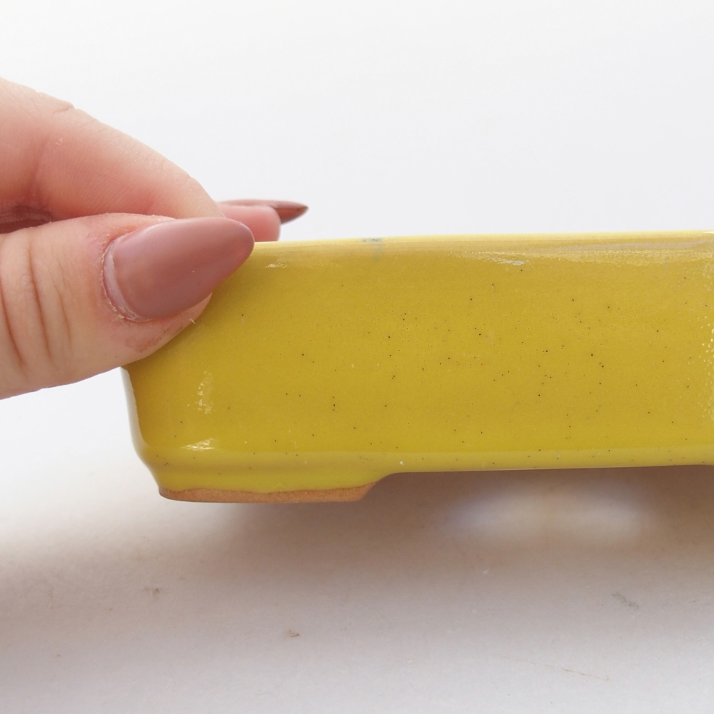 kerámia bonsai tál 13 x 9,5 x 3,5 cm, sárga