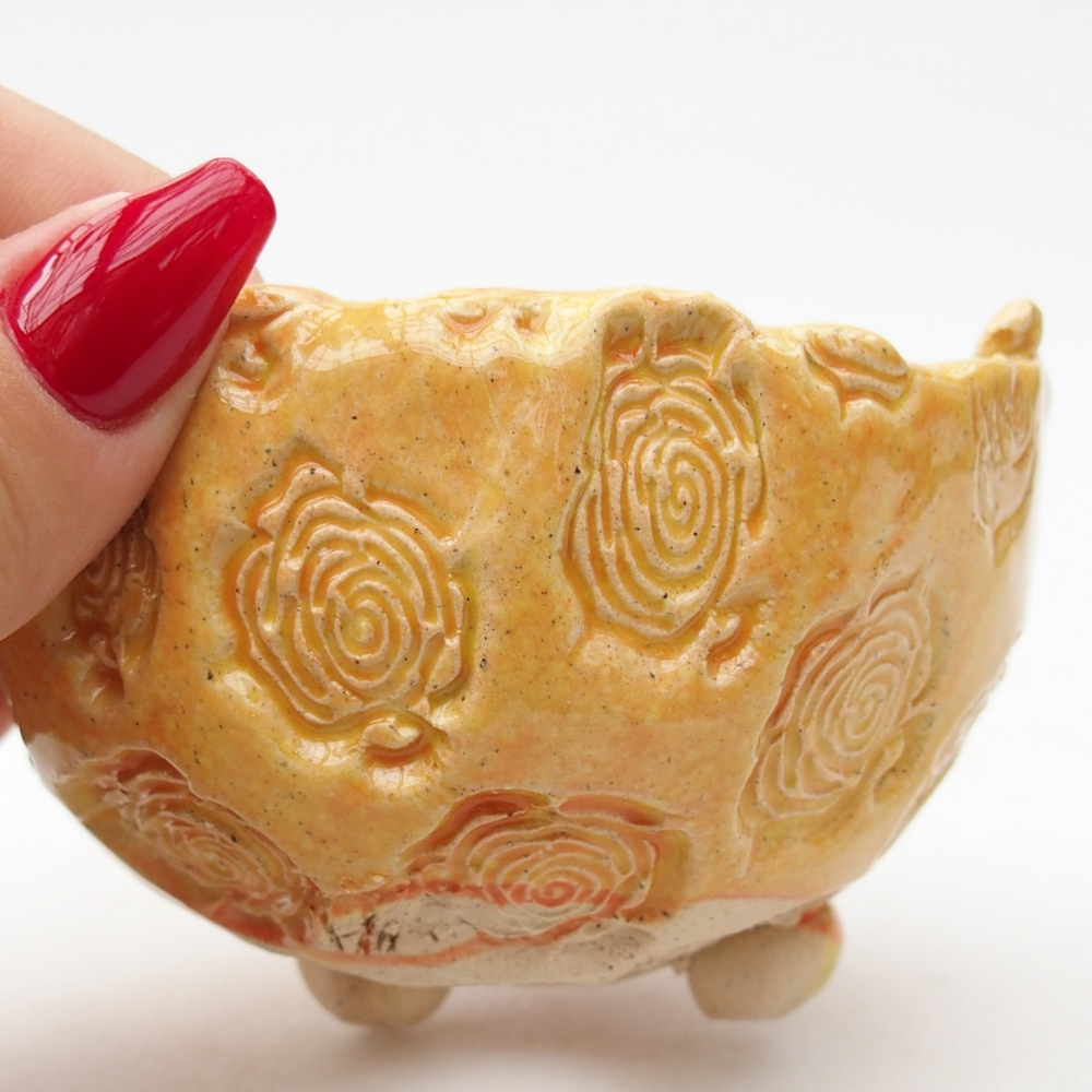 Kerámia kagyló 8,5 x 8,5 x 6 cm , sárga