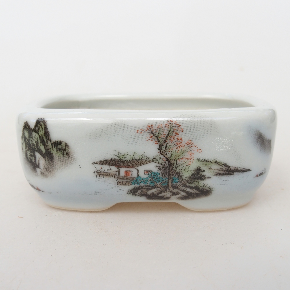 Mini bonsai tál 8 x 6 x 3 cm, fehér