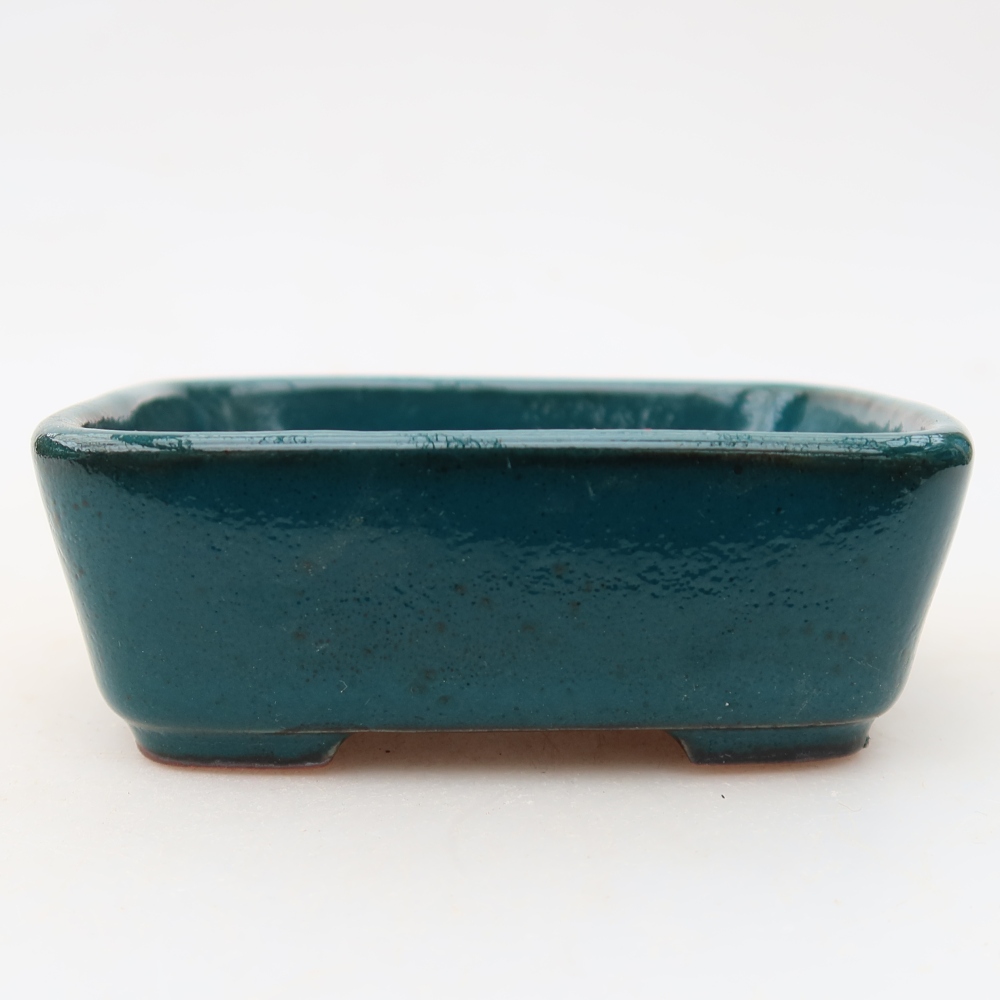 Kerámia bonsai-tál 10 x 8 x 3,5 cm, zöld színű
