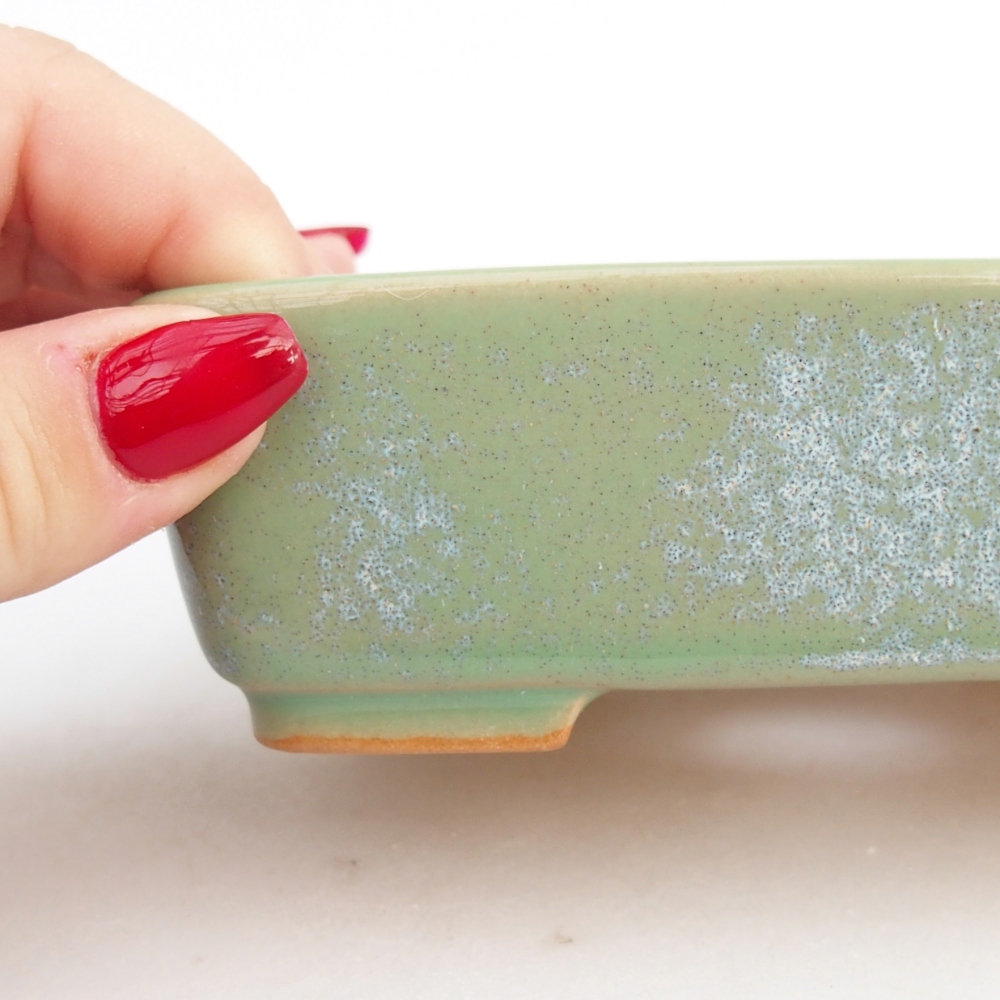 Bonsai kerámia tál 12,5 x 9,5 x 3,5 cm, zöld