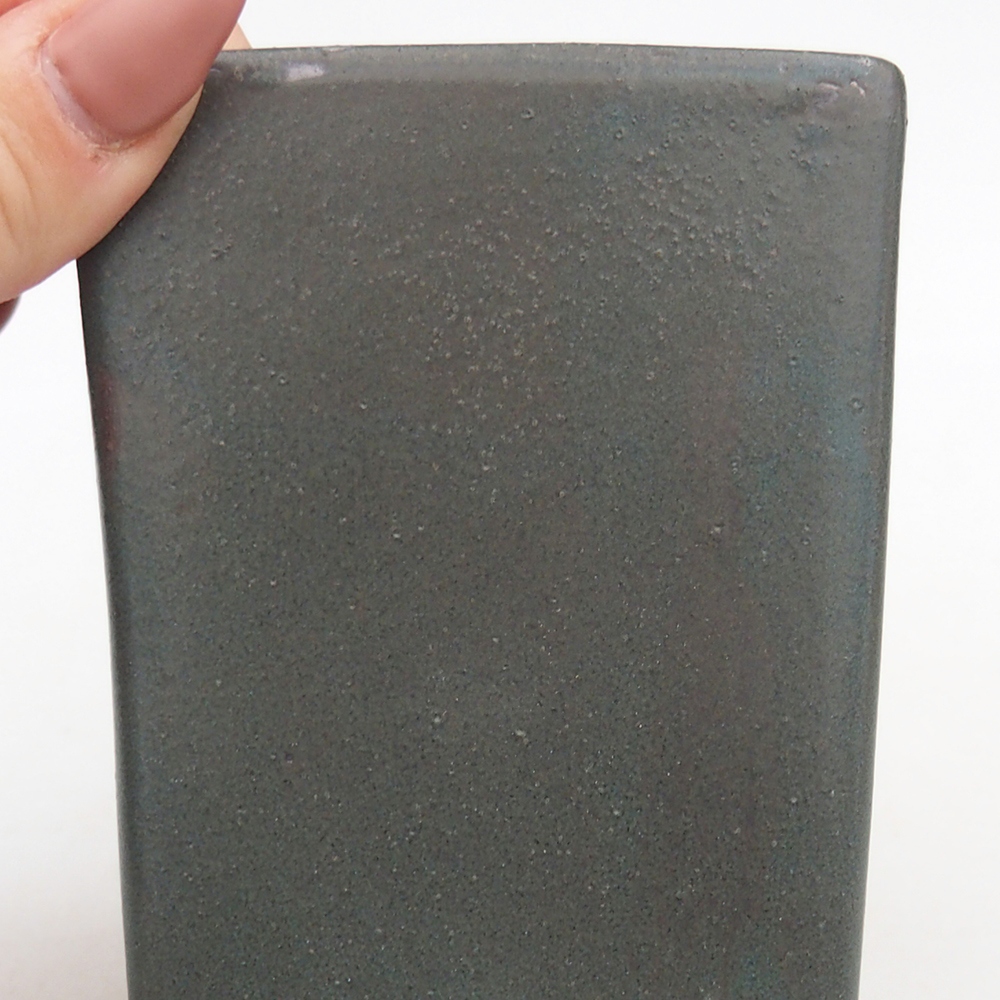 Kerámia bonsai tál 7,5 x 7,5 x 8,5 cm, szürke