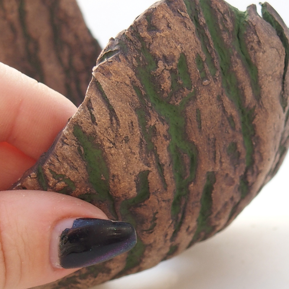 Kerámia kagyló 13 x 12 x 12,5 cm , zöld színű