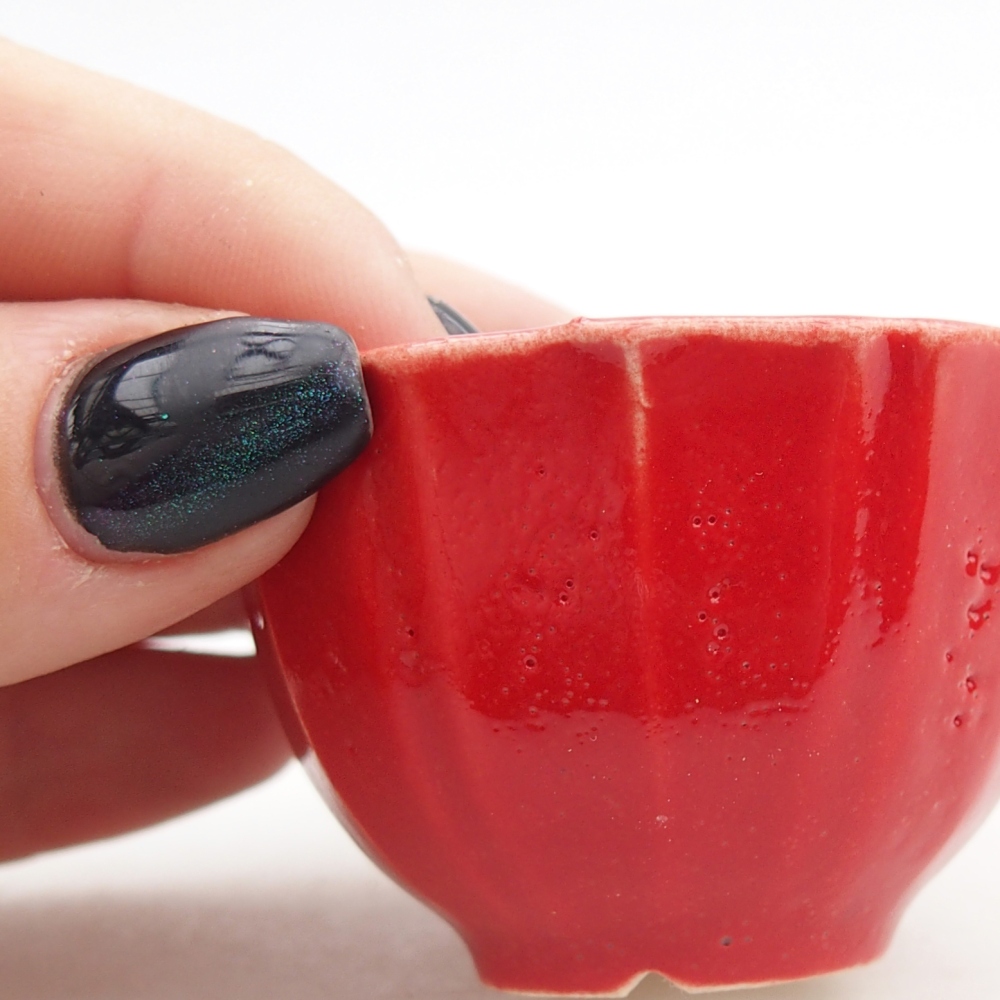 Mini bonsai tál 5,5 x 5,5 x 3,5 cm, piros színben