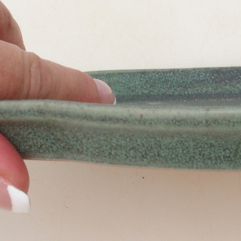 Kerámia csészealj H75 - 18,5 x 13 x 1,5 cm - zöld