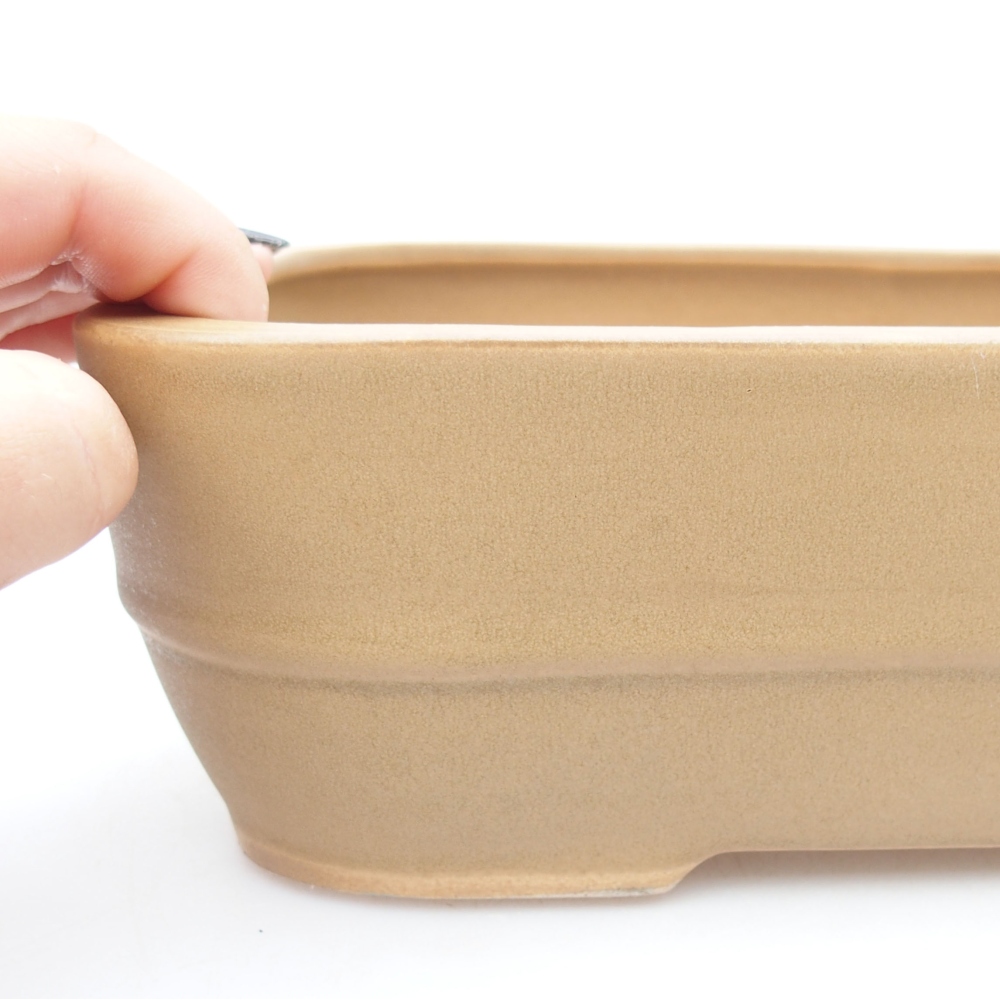 kerámia bonsai tál 28 x 21 x 7,5 cm, bézs színben