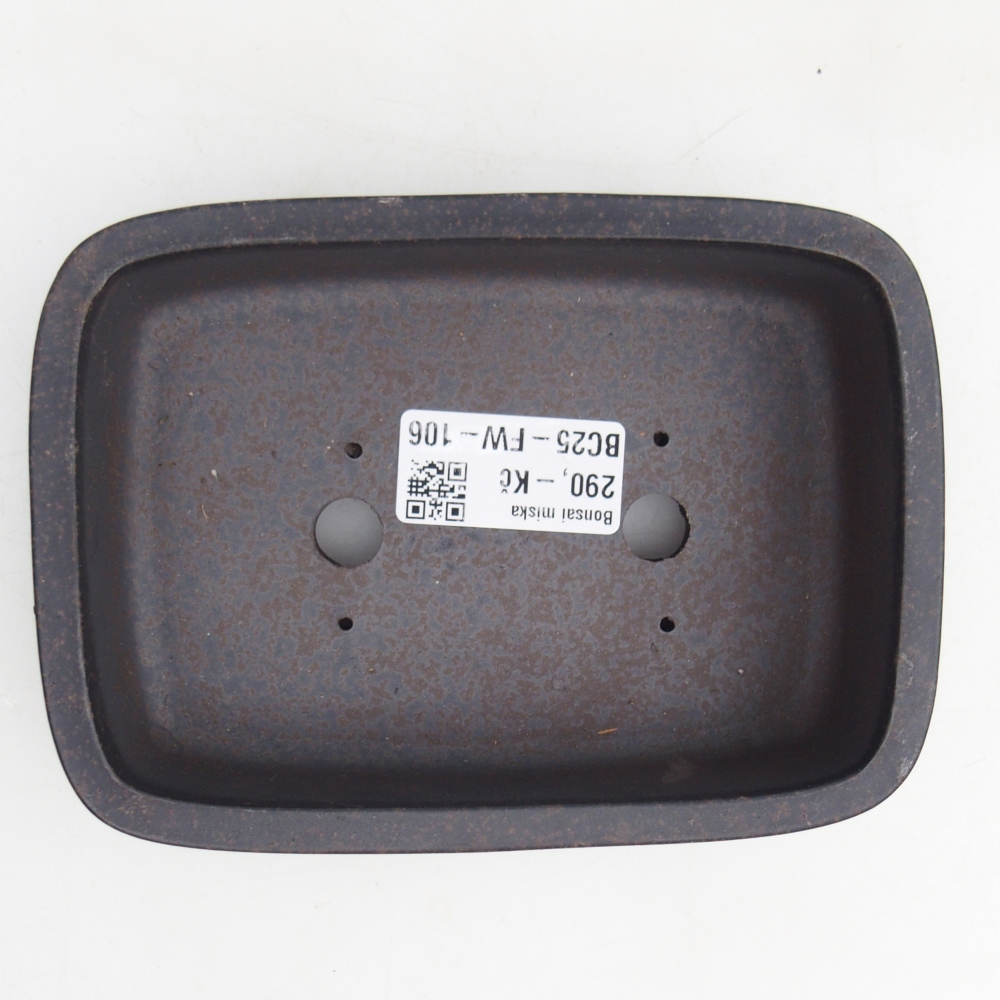 kerámia bonsai tál 14,5 x 10,5 x 4 cm, barnás okkersárga színben