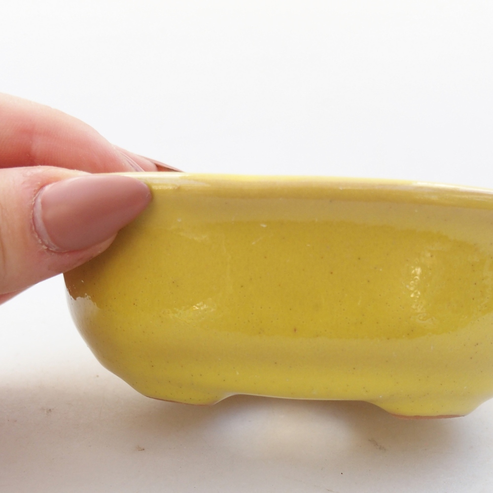 kerámia bonsai tál 11 x 9 x 4 cm, sárga