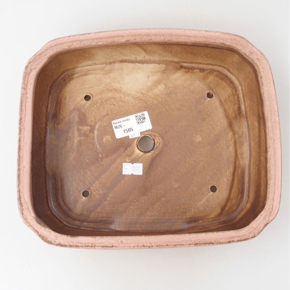 Kerámia bonsai tál 24,5 x 21,5 x 6,5 cm, rózsaszínű