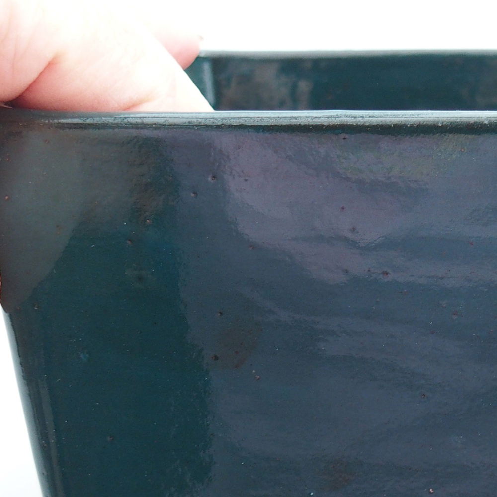 kerámia bonsai tál 15 x 15 x 10,5 cm, zöld