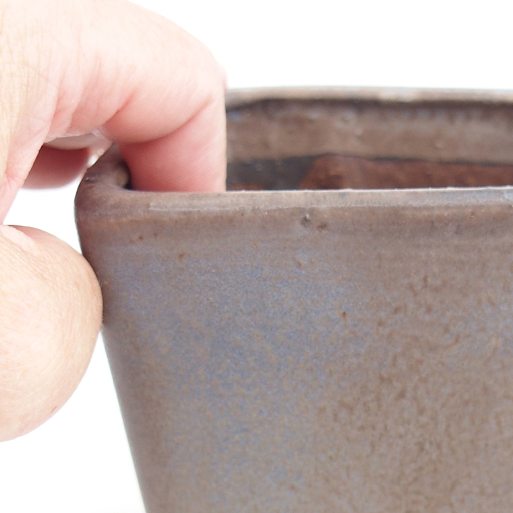 kerámia bonsai tál 10 x 10 x 12 cm, barna