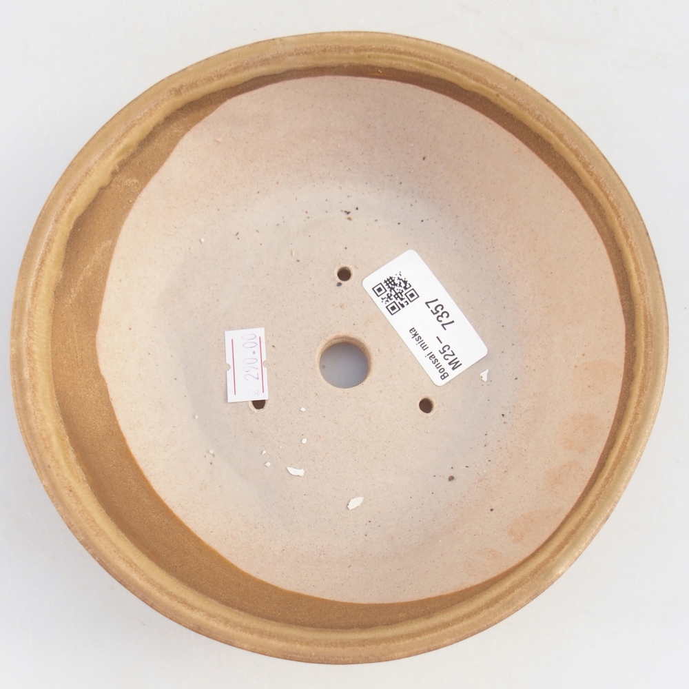 kerámia bonsai tál 17,5 x 17,5 x 5 cm, bézs színben
