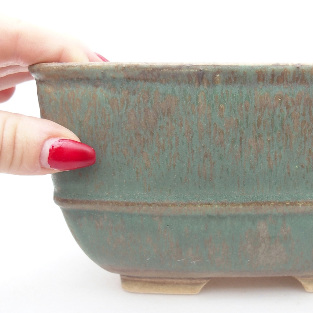 kerámia bonsai tál 16 x 16 x 9,5 cm, zöld