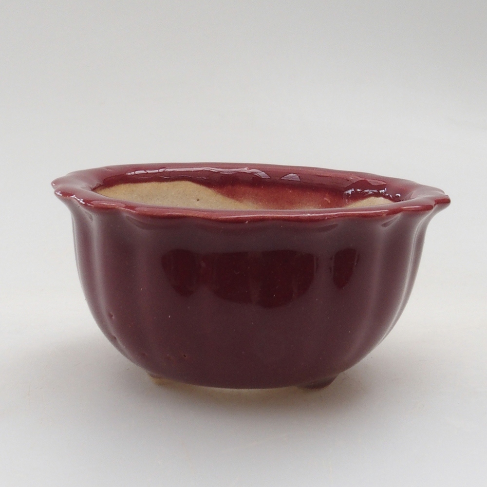 Mini bonsai tál 6,5 x 6,5 x 3,5 cm, bordó színű