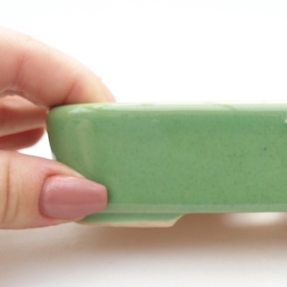 kerámia bonsai tál 12,5 x 9 x 3,5 cm, zöld