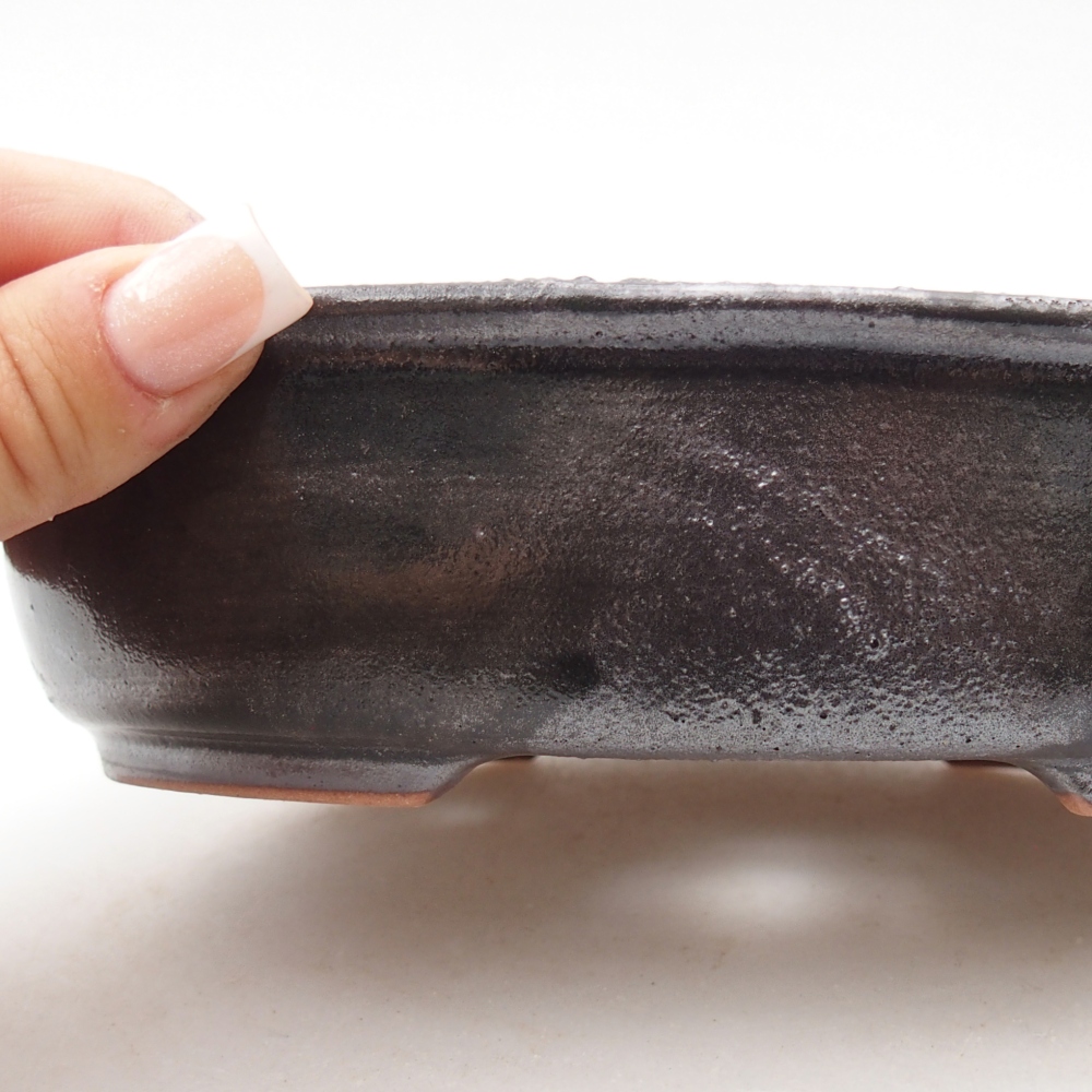 Kerámia bonsai tál 19 x 14,5 x 4,5 cm, fém színben