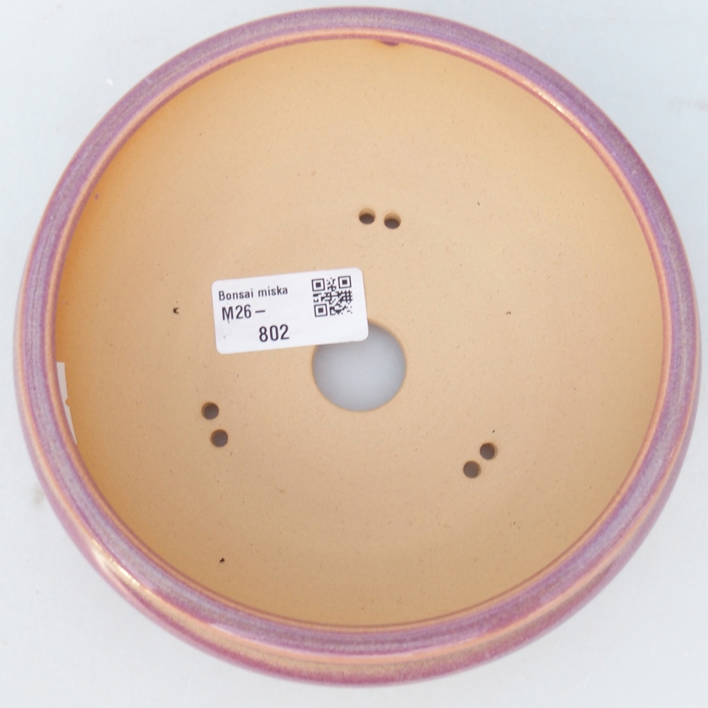 kerámia bonsai tál 15 x 15 x 5,5 cm, lila színben