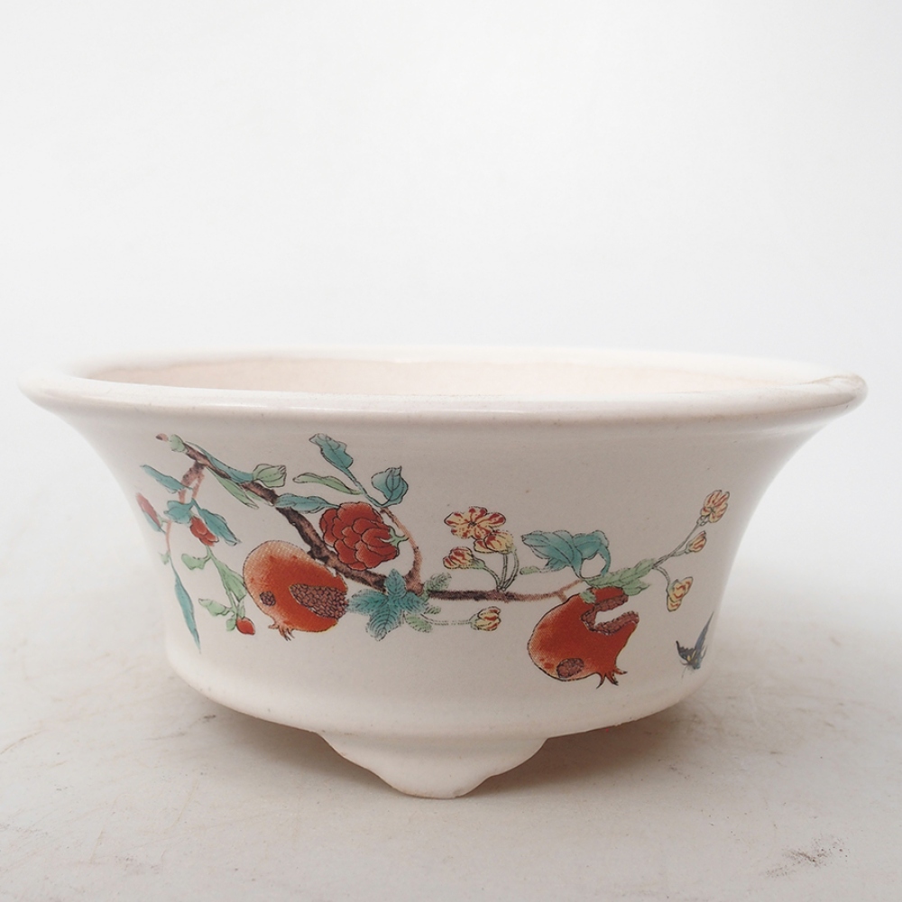 kerámia bonsai tál 13 x 13 x 6 cm, fehér színű