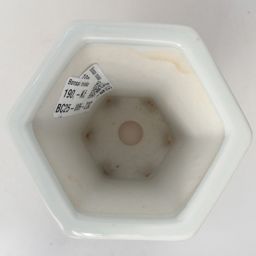 kerámia bonsai tál 10 x 9 x 9 cm, fehér színben
